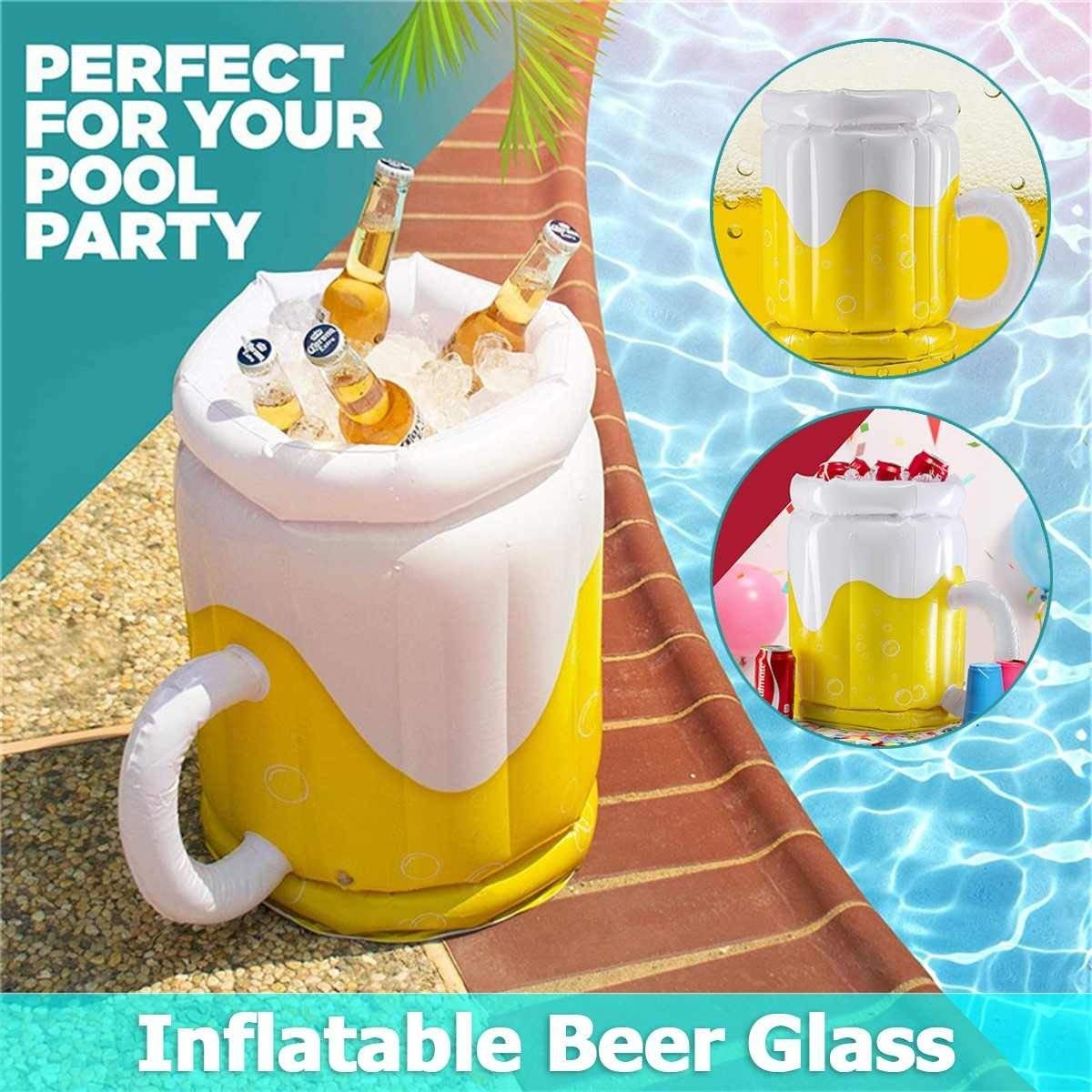 Large Thickened PVC Inflatable Beer Ice Bucket - Outdoor Party Cooler for Drinks, Pool & Beach Accessories - Perfect for Summer BBQs, Bar Gatherings & Home Entertaining
