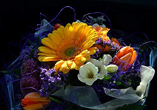 Vibrant 20x30 Inch Laminated Floral Birthday Poster - Colorful Flower Bouquet Wall Art for Home Decor, Perfect Gift for Birthdays & Special Occasions - Fits Standard Frames, Ideal for Living Room, Bedroom or Office Decor
