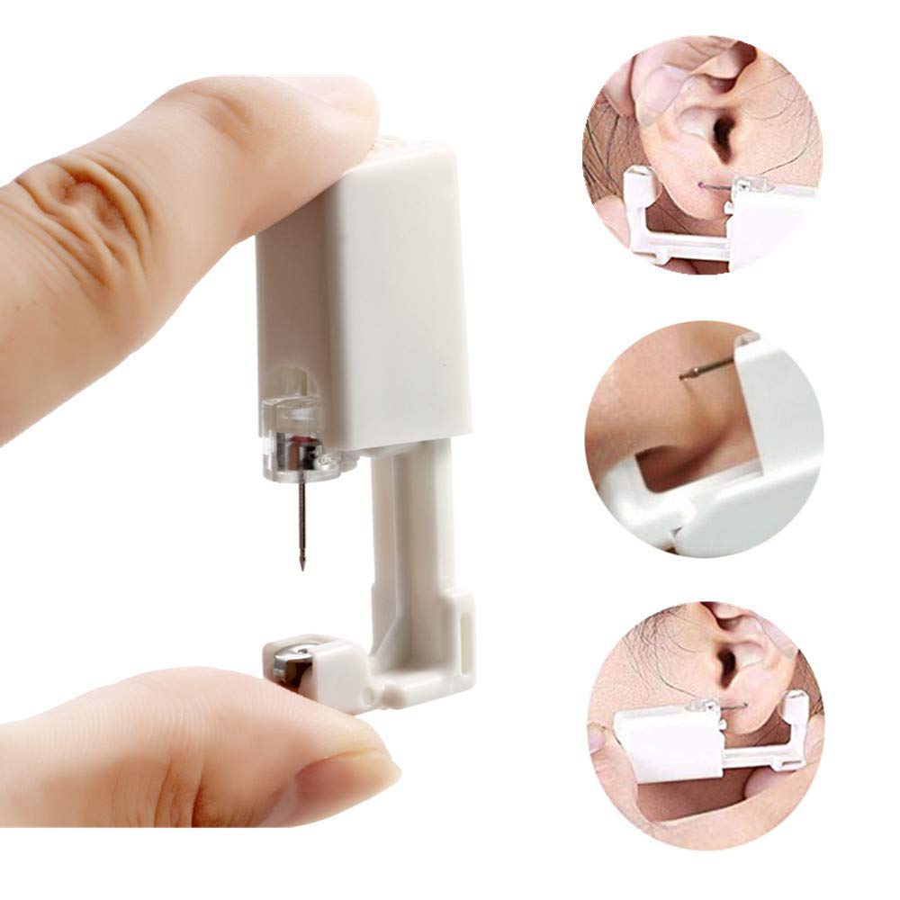 Sterile Disposable Ear Piercing Gun Kit - Pain-Free Tragus & Lobe Piercer for Babies & Kids | Safe Earring Stud Applicator for First Piercing, Infant Ear Care & Gentle Jewelry Insertion