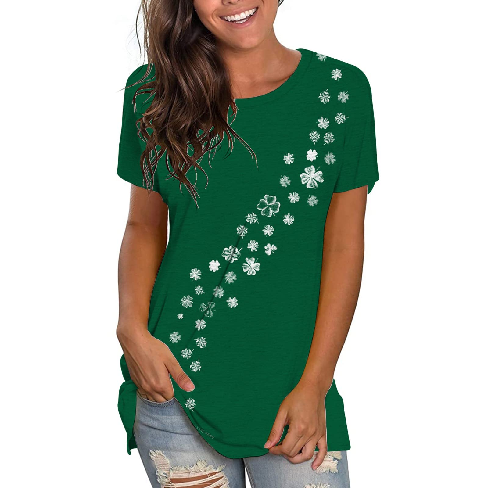 Women's Casual Loose Fit Printed O-Neck Short Sleeve T-Shirt - Summer Fashion Top for Everyday Wear, Street Style, and Weekend Outings
