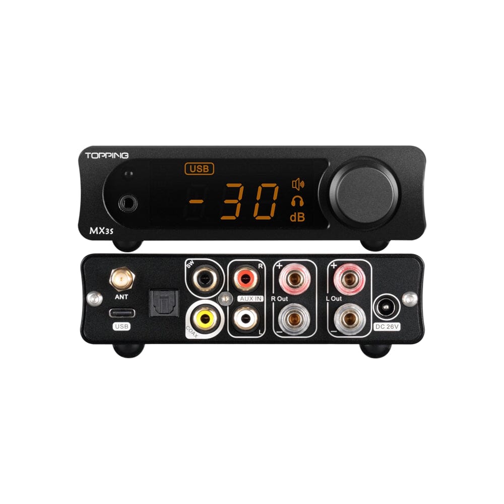 TOPPING MX3s Bluetooth Headphone Amplifier with USB DAC & Power Amp - High Fidelity Audio for Home, Office, and Studio Use