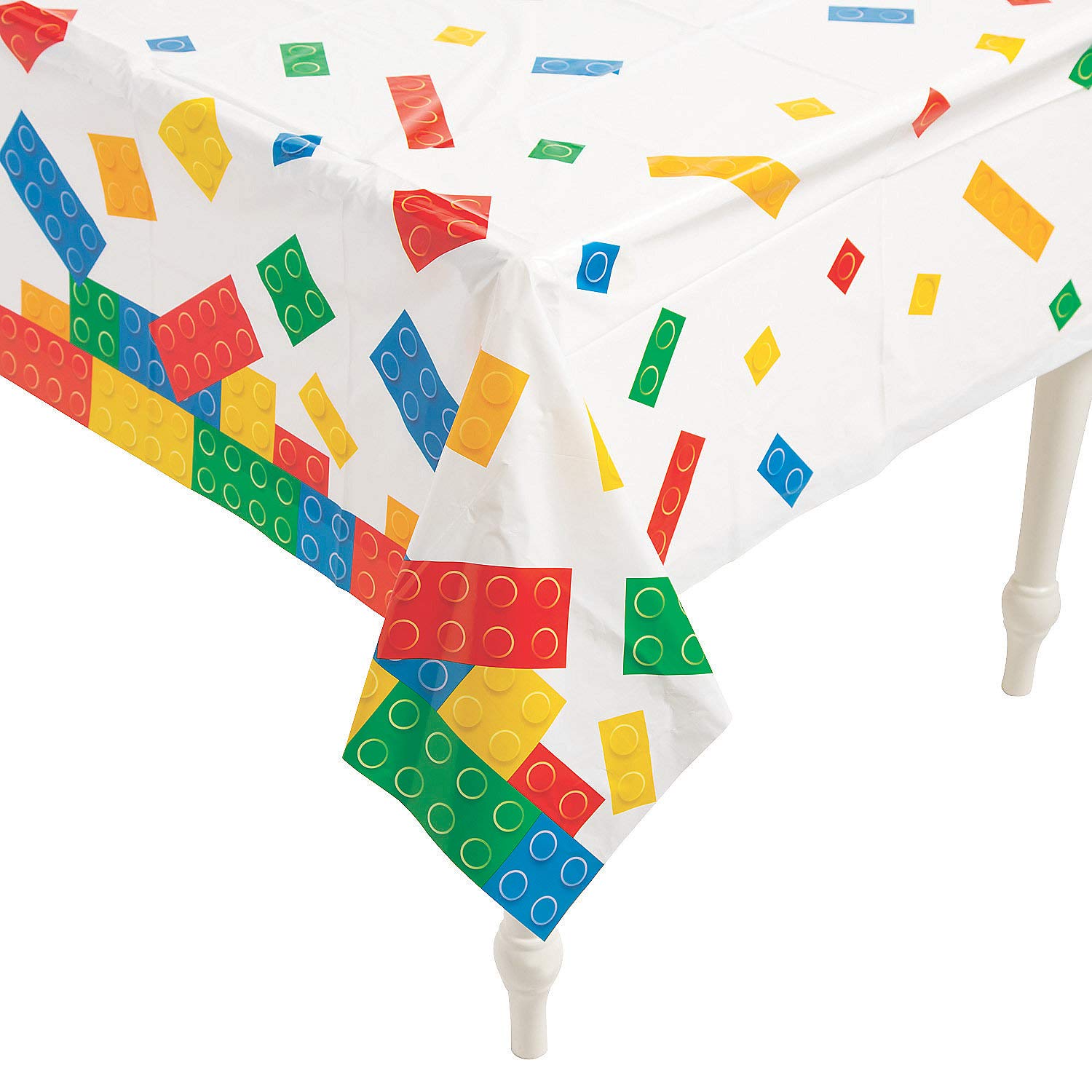 Colorful Brick Pattern Tablecloth - 1-Piece Washable Party Table Cover for Birthday, Wedding & Holiday Decorations