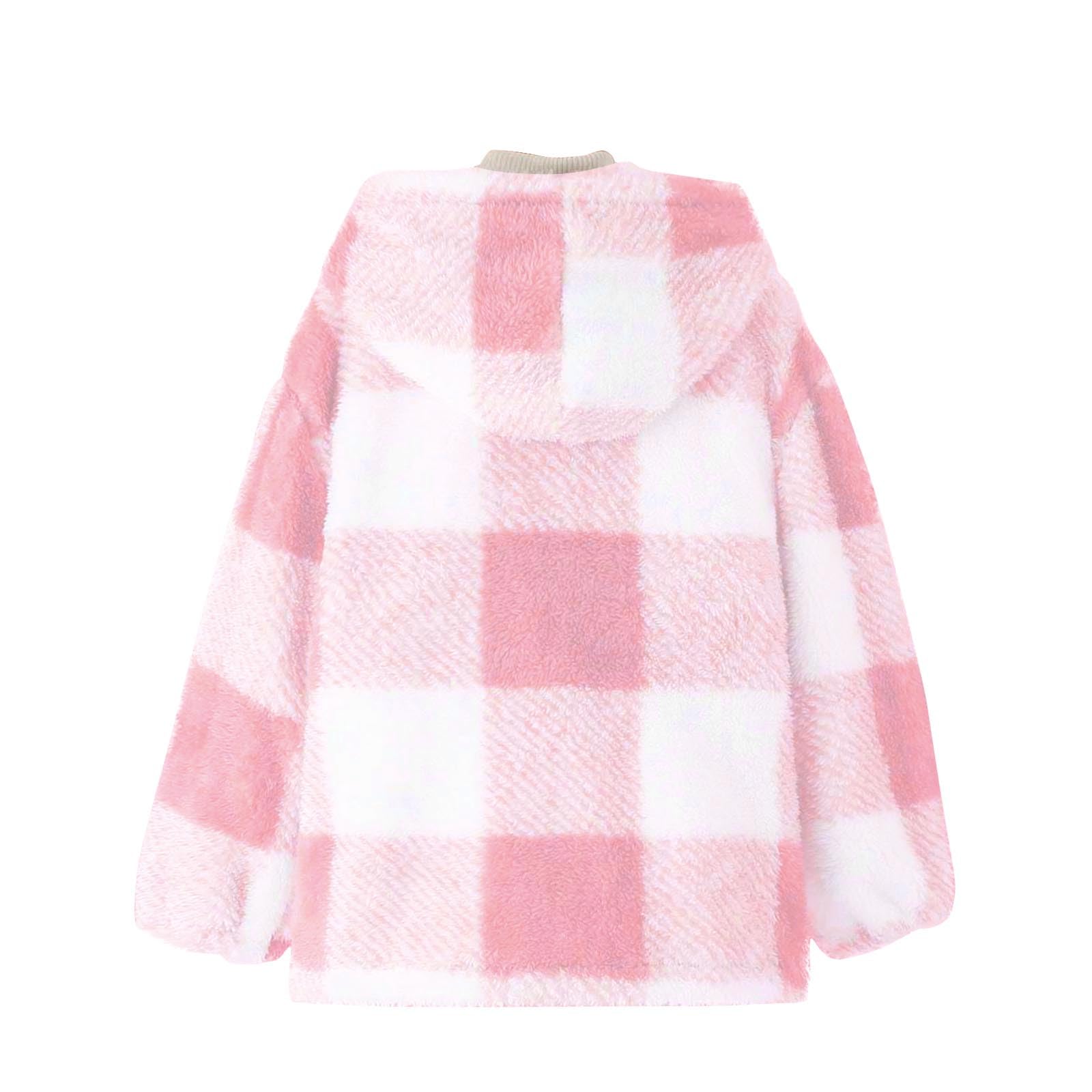 Trendy Kids Winter Warm Plush Coat - Boys & Girls Plaid Zip-Up Hooded Jacket | Fleece Outerwear for Cold Weather | Perfect for School, Playdates & Outdoor Adventures
