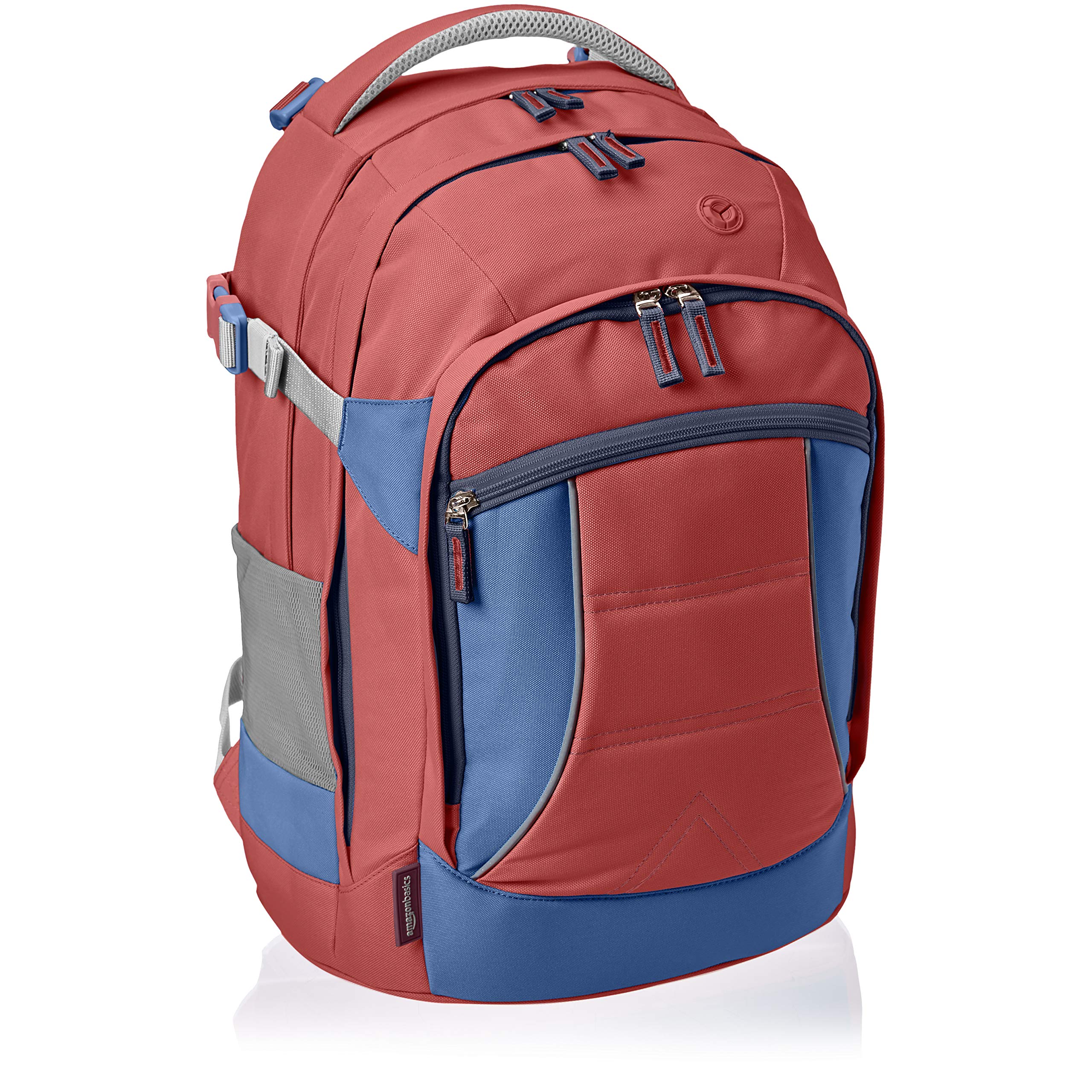 Amazon Basics Ergonomic Backpack for Men & Women - Comfortable Laptop Backpack with Padded Straps, Maroon - Perfect for Work, School, Travel & Outdoor Adventures