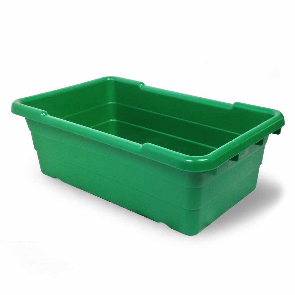 50 Lb. Heavy Duty Green Lug Box - Durable Storage Container for Shipping, Moving & Warehouse Organization - Perfect for Transporting Produce, Tools & Industrial Supplies