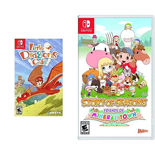 Little Dragons Cafe & Story of Seasons: Friends of Mineral Town - Nintendo Switch Games Bundle - Perfect for Family Game Night and Farming Simulation Fans