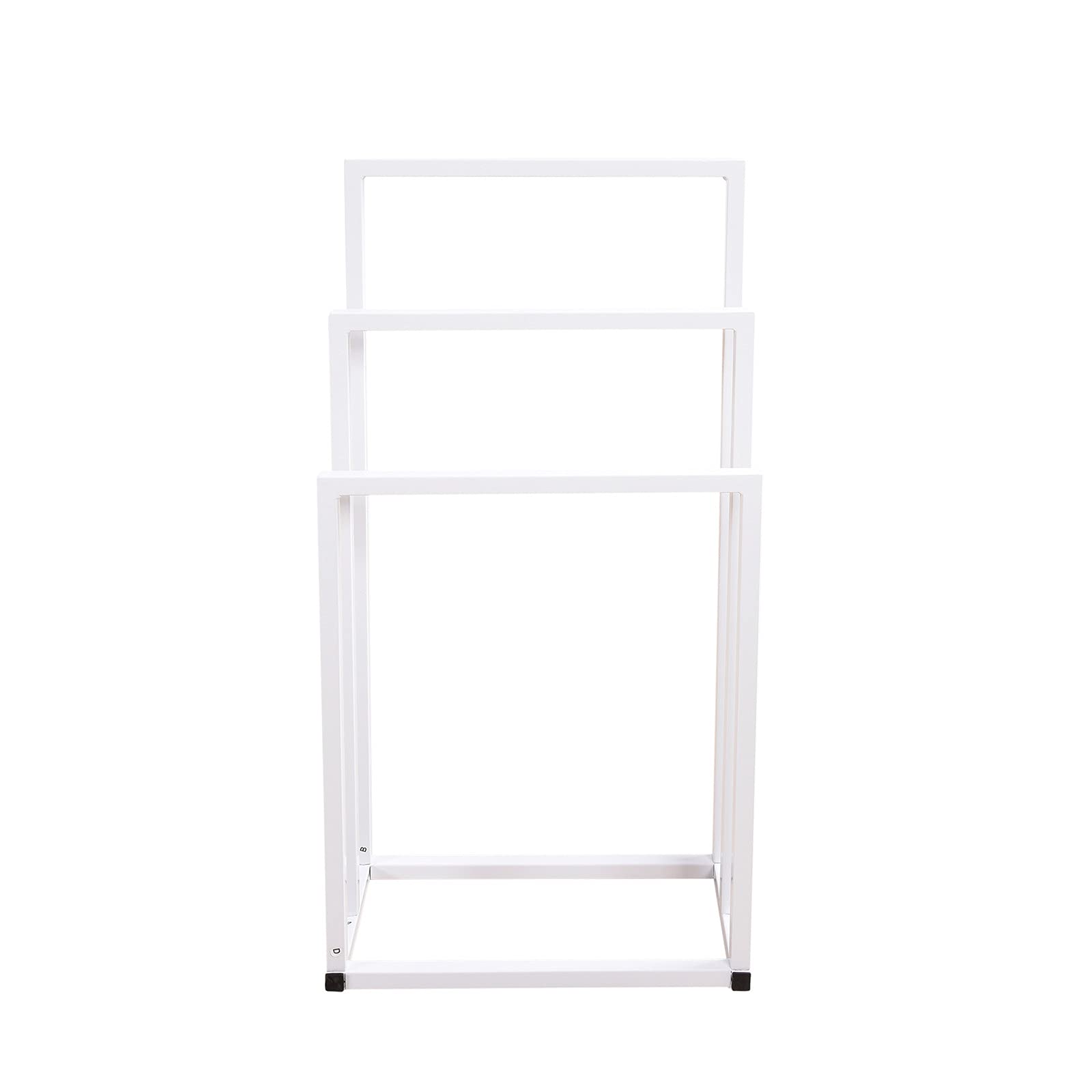 Tesmula 3-Tier Freestanding Metal Towel Rack - White Bathroom Organizer for Hand & Bath Towels | Space-Saving Storage Solution for Small Bathrooms & Laundry Rooms