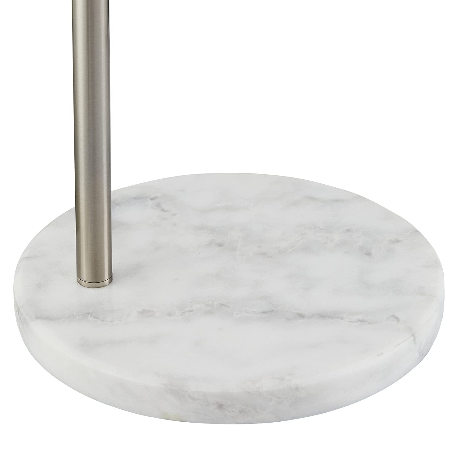 Oneach Modern Arc Floor Lamp - Brushed Steel Standing Light for Living Room, Bedroom, Office - Adjustable Arch Design with Hanging Shade for Reading Over Couch, Sofa or Desk - Silver Finish