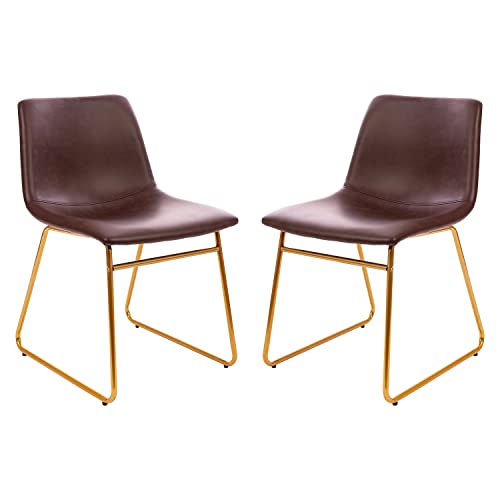 Dark Brown Leathersoft/Gold Frame