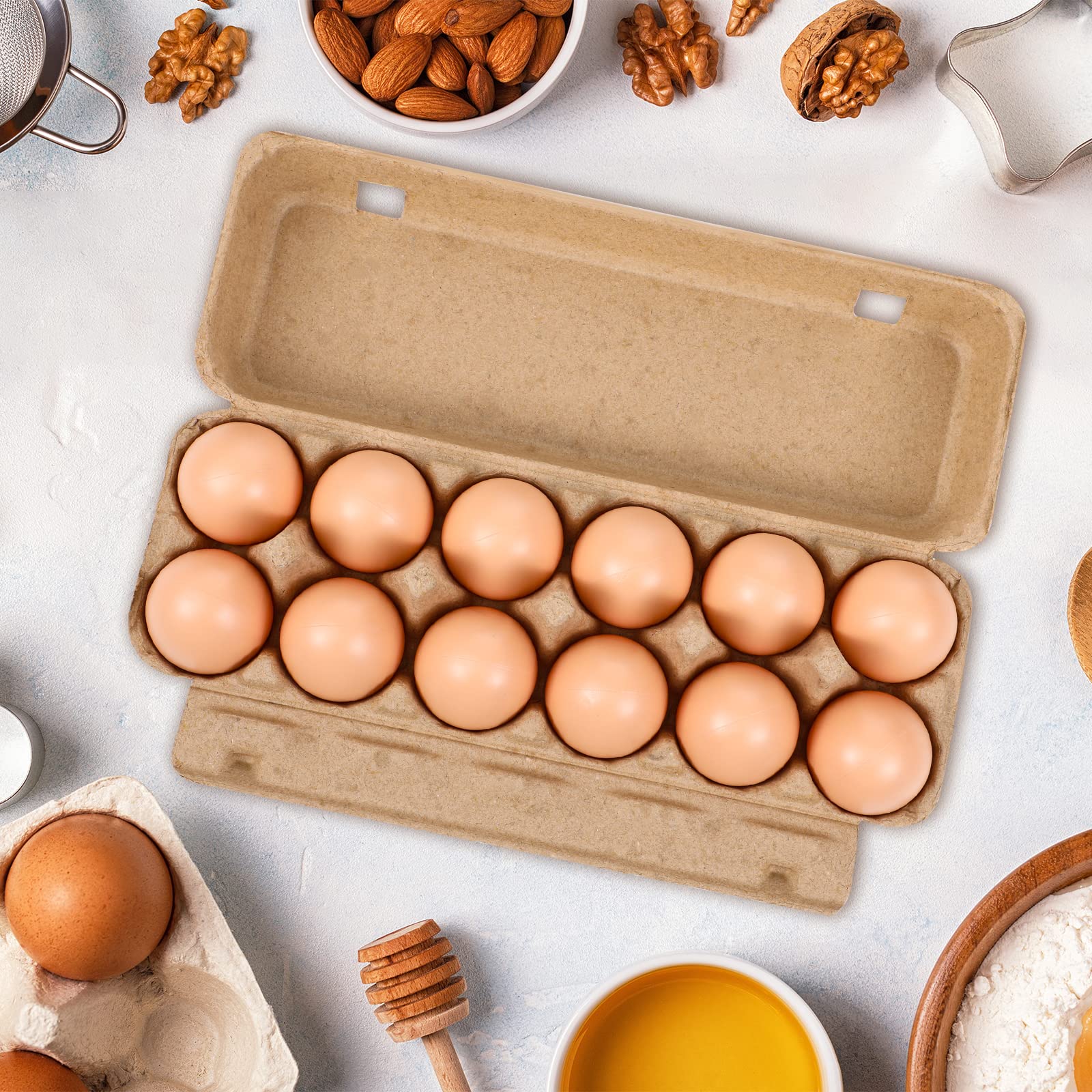 400 Pcs Blank Paper Pulp Egg Cartons - 1 Dozen Egg Containers, Eco-Friendly Cardboard Egg Trays for Kitchen, Farm, Market & Home Egg Storage (2x6 Style) - Perfect for Fresh Eggs, Farmers Markets & Sustainable Packaging