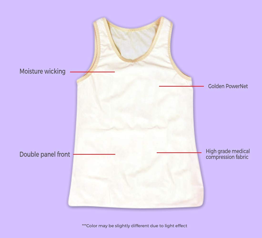 Tranz Forms Sleeveless Chest & Breast Binder with Double Panel Front - Comfortable Compression Top for Transgender Men & Non-Binary Individuals - Perfect for Everyday Wear, Workouts & Gender Affirmation