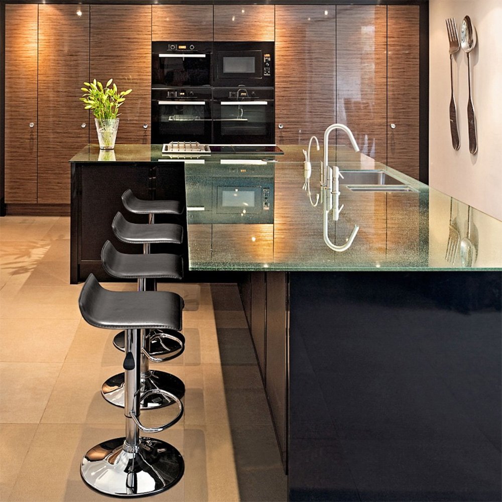 Sigma Modern Adjustable Height Leather Bar Stool - Ergonomic Design for Kitchen, Bar & Dining Room