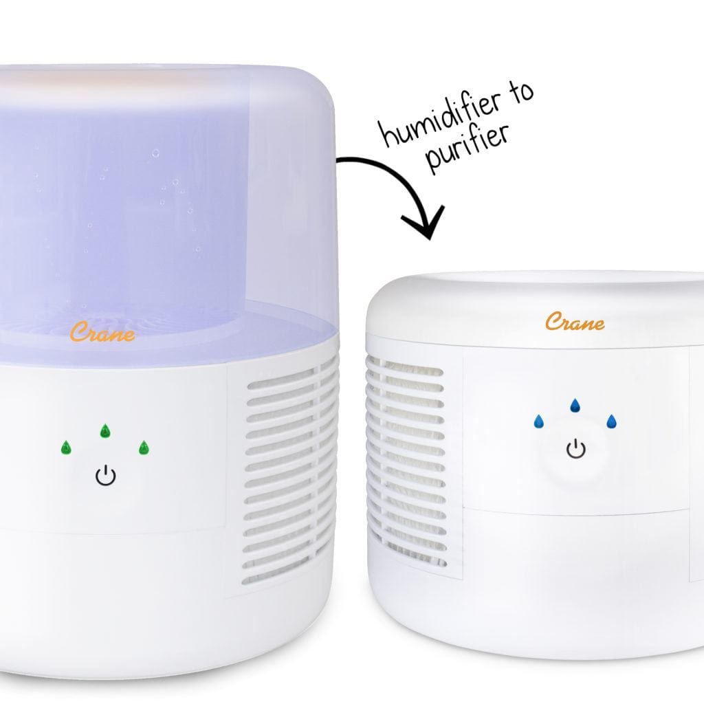 Crane Cool Mist Humidifier for Bedroom & Nursery - Ultrasonic Quiet Air Humidifier with Night Light - Perfect for Dry Skin, Allergies & Baby Comfort