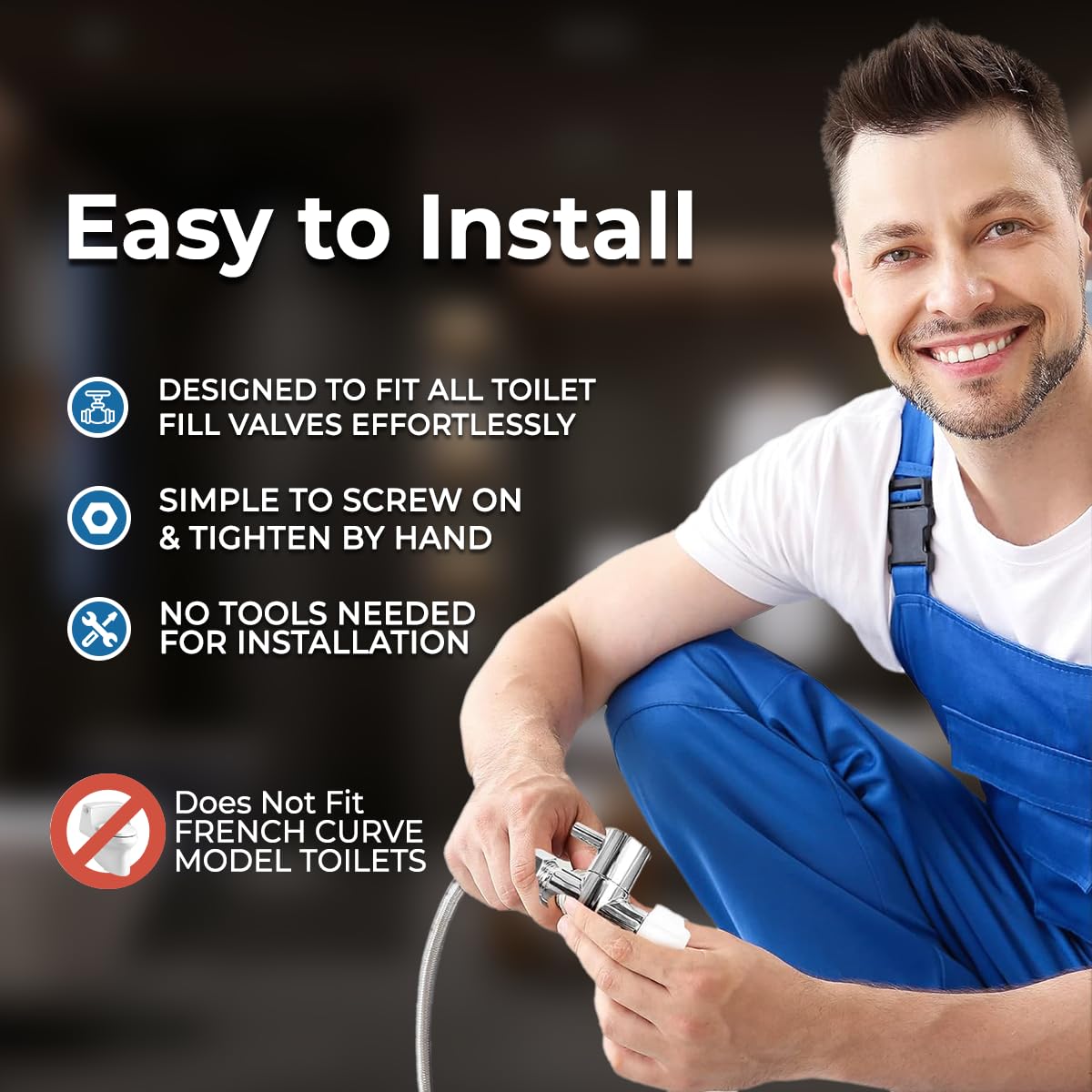 GenieBidet Elongated Bidet Toilet Seat with Dual Nozzles - Adjustable Water Pressure, Slow Close & Easy Installation - Includes T Adapter & Bottle - Perfect for Bathroom Upgrade & Hygienic Cleaning - No Wiring Required