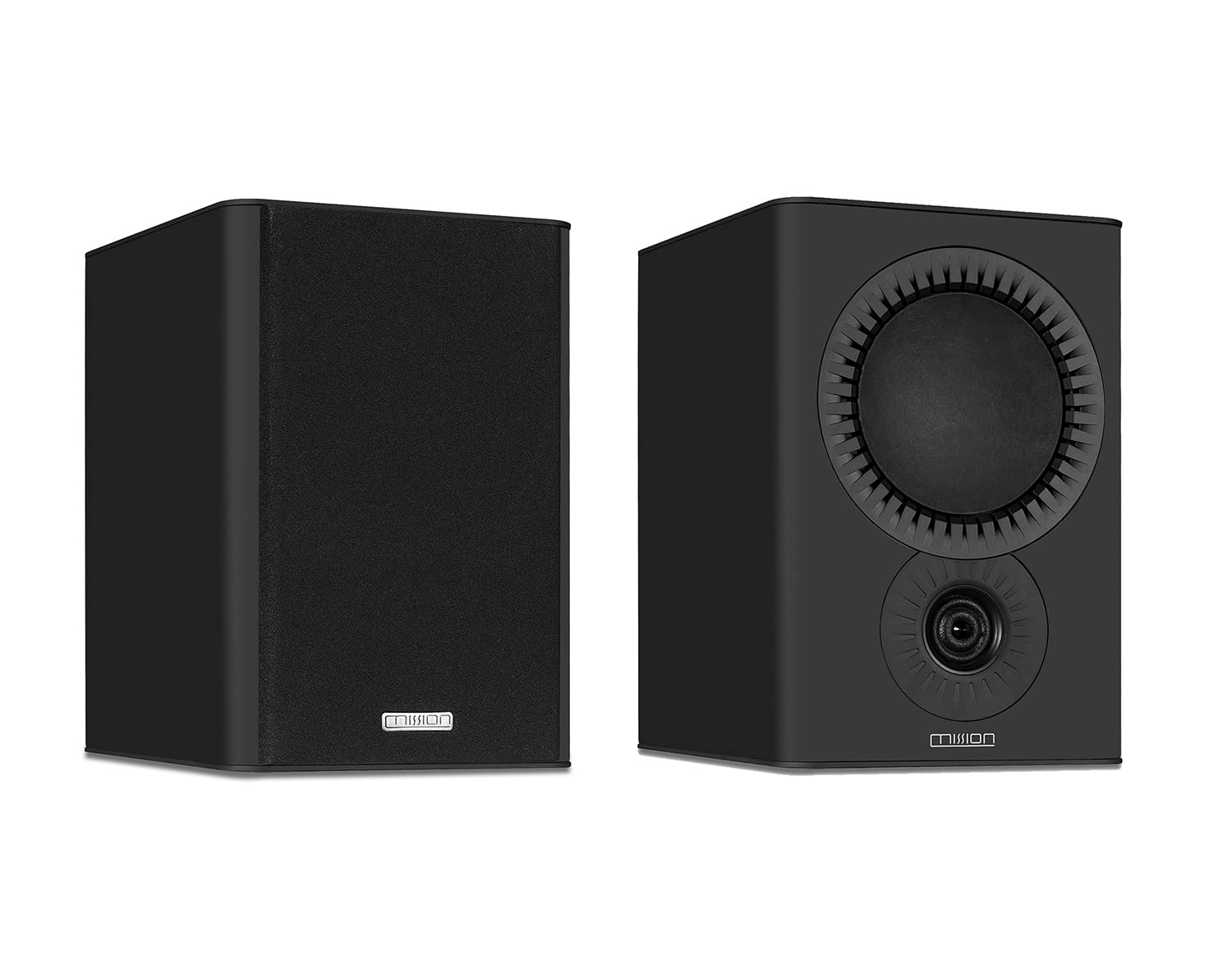 Mission QX-1 MKII Bookshelf Speakers - Premium Black Finish (Pair) - Perfect for Home Theater Surround Sound & Music Listening
