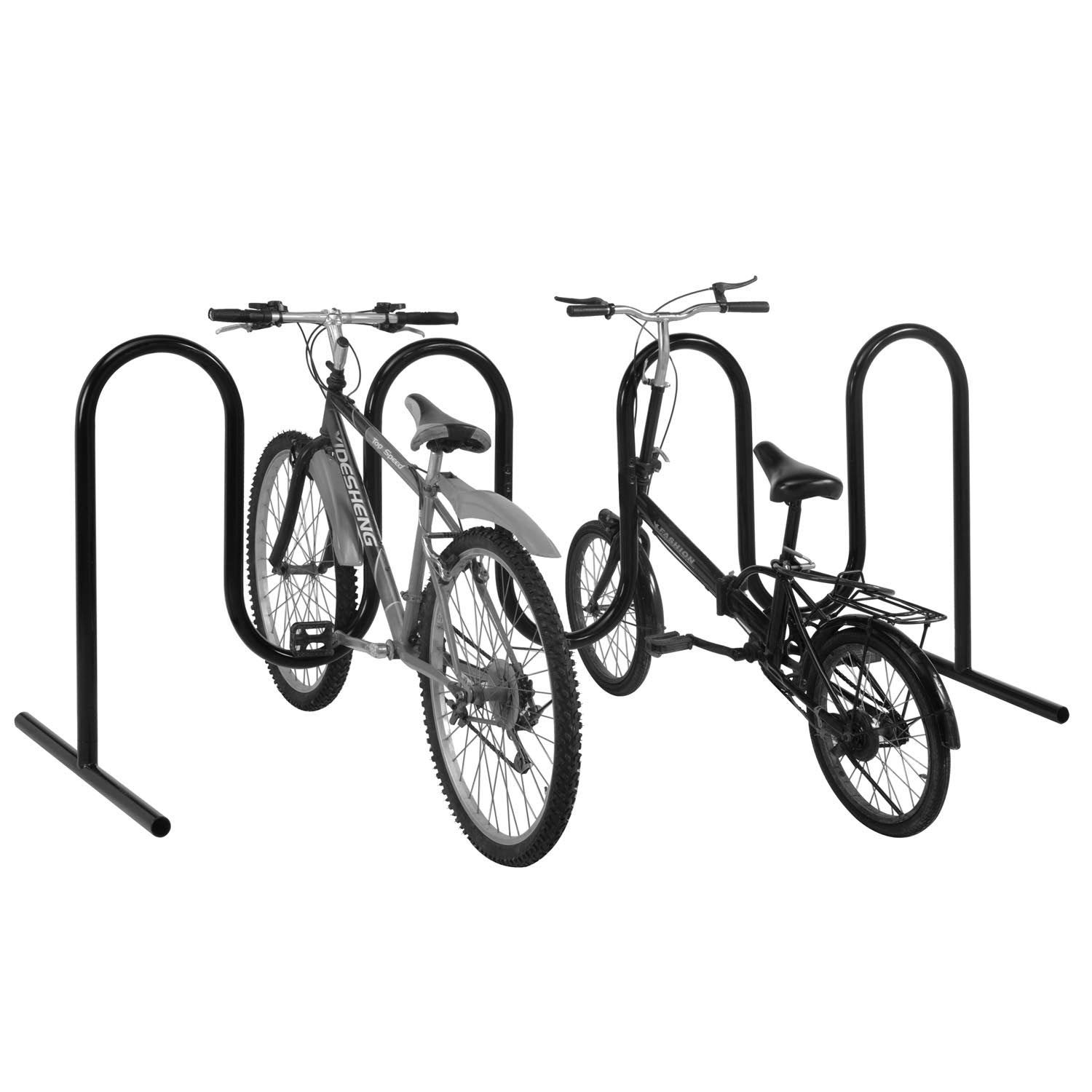 Heavy Duty Free Standing Bike Rack for 9 Bikes - Black Outdoor Bicycle Storage Solution for Garage, Backyard & Commercial Use