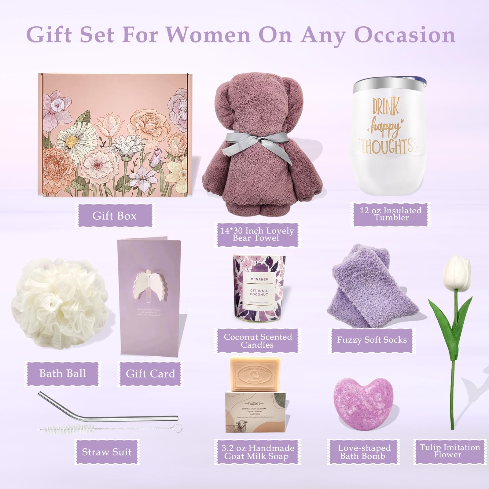 Best Self Care Spa Gift Baskets for Women - Relaxing Birthday, Christmas, Mother's Day Presents for Mom, Grandma, Sister, Wife & Best Friend | Thoughtful Get Well Soon & Special Occasion Gifts for Women Who Have Everything | Perfect for Home Spa Days, Stress Relief & Pampering