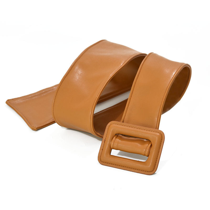 Genuine Sheepskin Wide Belt for Women - Stylish & Comfortable Fashion Accessory for Casual, Office & Evening Outfits