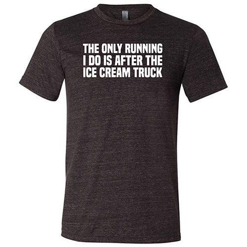 Funny Ice Cream Truck Running T-Shirt - Unisex Graphic Tee for Summer Jokes & Casual Wear