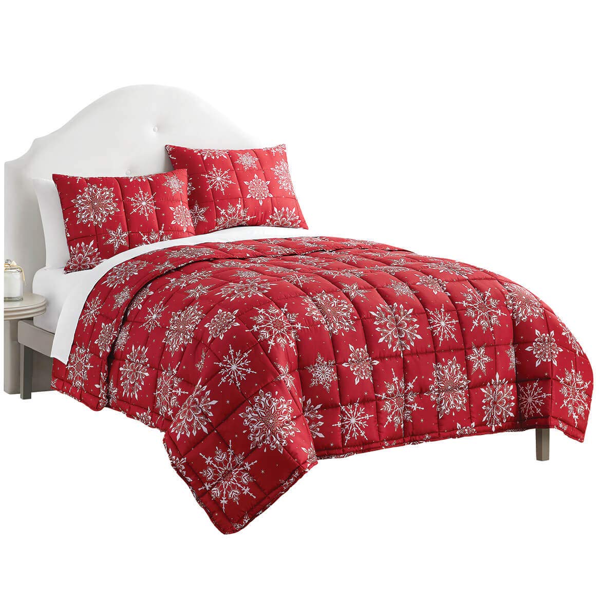 Premium Snowflake Quilt Set by OakridgeTM - Cozy Winter Bedding for Cold Nights, Holiday Decor & Guest Room Essentials