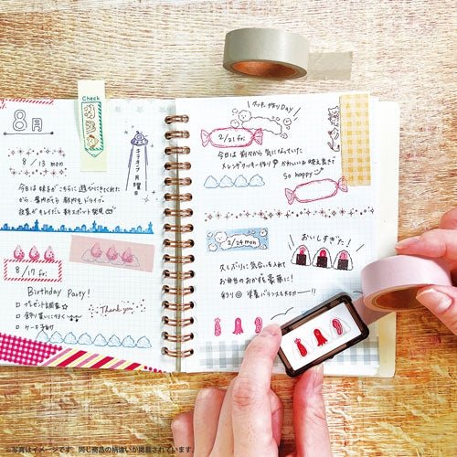 Hancoco Decorative Stamp Set - DIY Scrapbooking & Card Making Stamps for Crafting, Gift Wrapping, Journaling - Kutsuwa Style Design - Perfect for Home Decor, Wedding Invitations, and DIY Projects