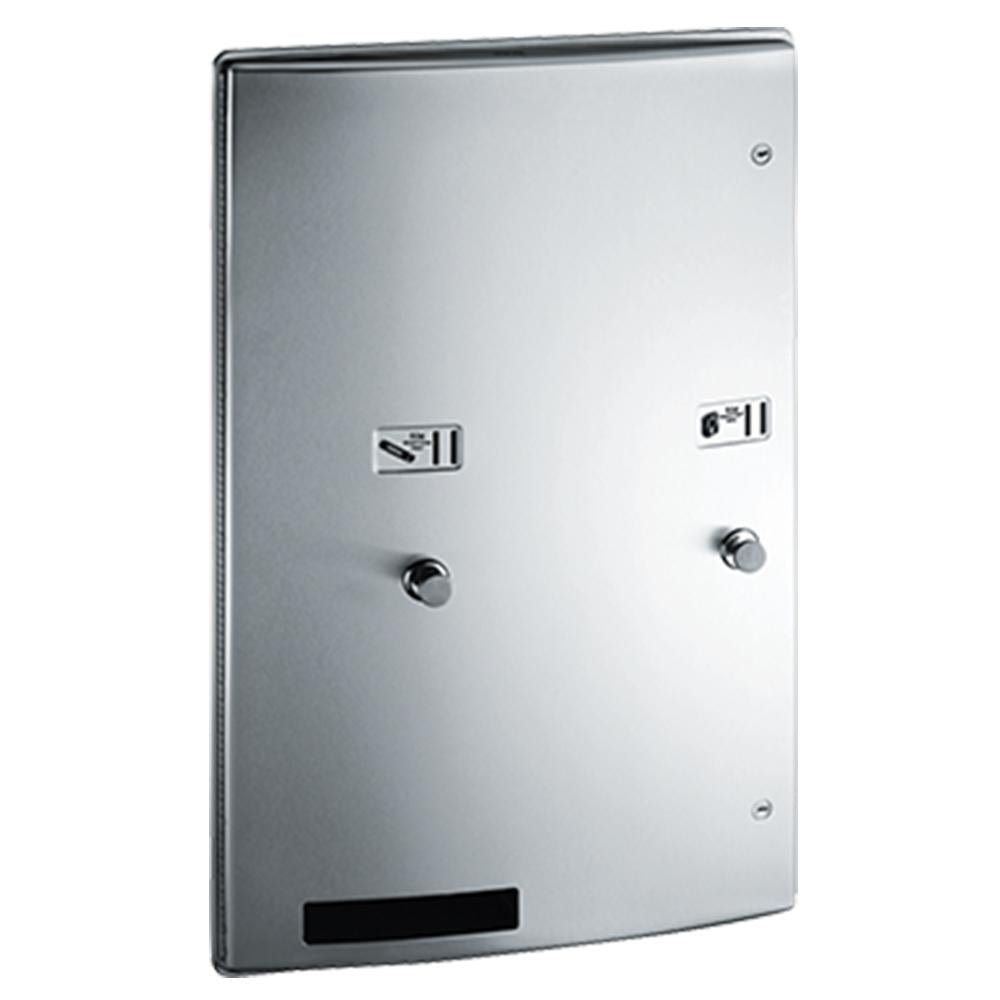 Roval ASI 204684 Recessed Sanitary Napkin & Tampon Dispenser - Satin Finish | Ideal for Women's Restrooms, Schools, Offices & Public Facilities