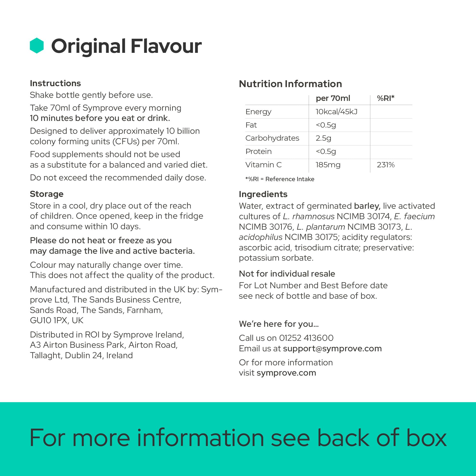 Symprove Original 12-Week Pack | Daily Probiotic Drink for Gut Health | Vegan Supplement with Live Active Bacteria | 12x500ml Bottles | Supports Digestion & Immune System for Busy Lifestyles