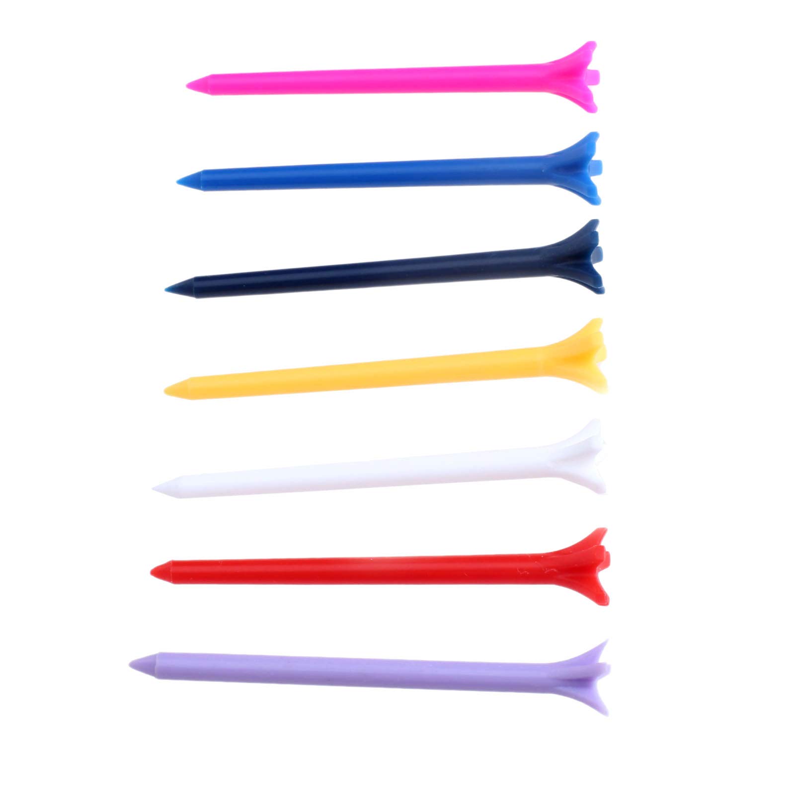 **MUXSAM Unbreakable Plastic Golf Tees 2 3/4 inch (70mm) - 100 Pack Bulk, Durable & Stable for Reduced Friction & Side Spin - Perfect for Men & Women (Random Colors) - Ideal for Driving Range, Practice & Tournament Play**