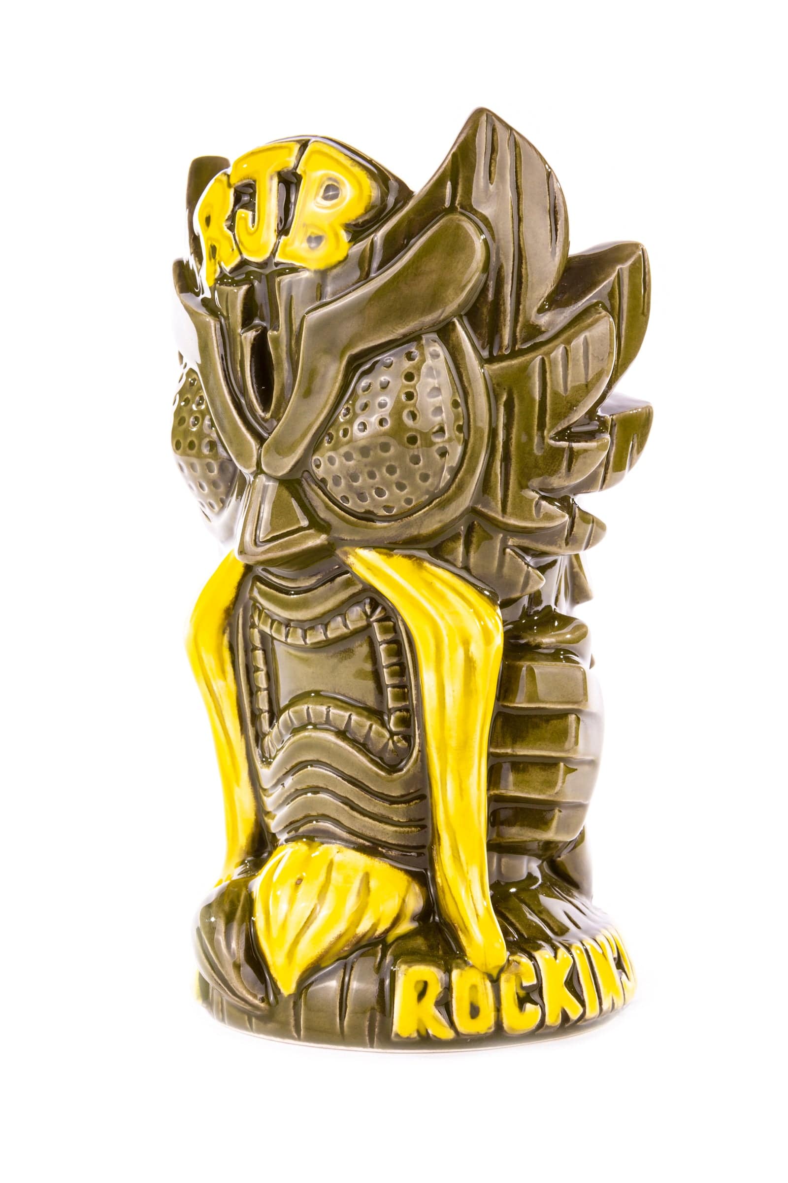 God Bird Man Tiki Mug - Handcrafted Ceramic Tropical Cocktail Cup (Green) - Perfect for Hawaiian Luau Parties & Tiki Bar Decor
