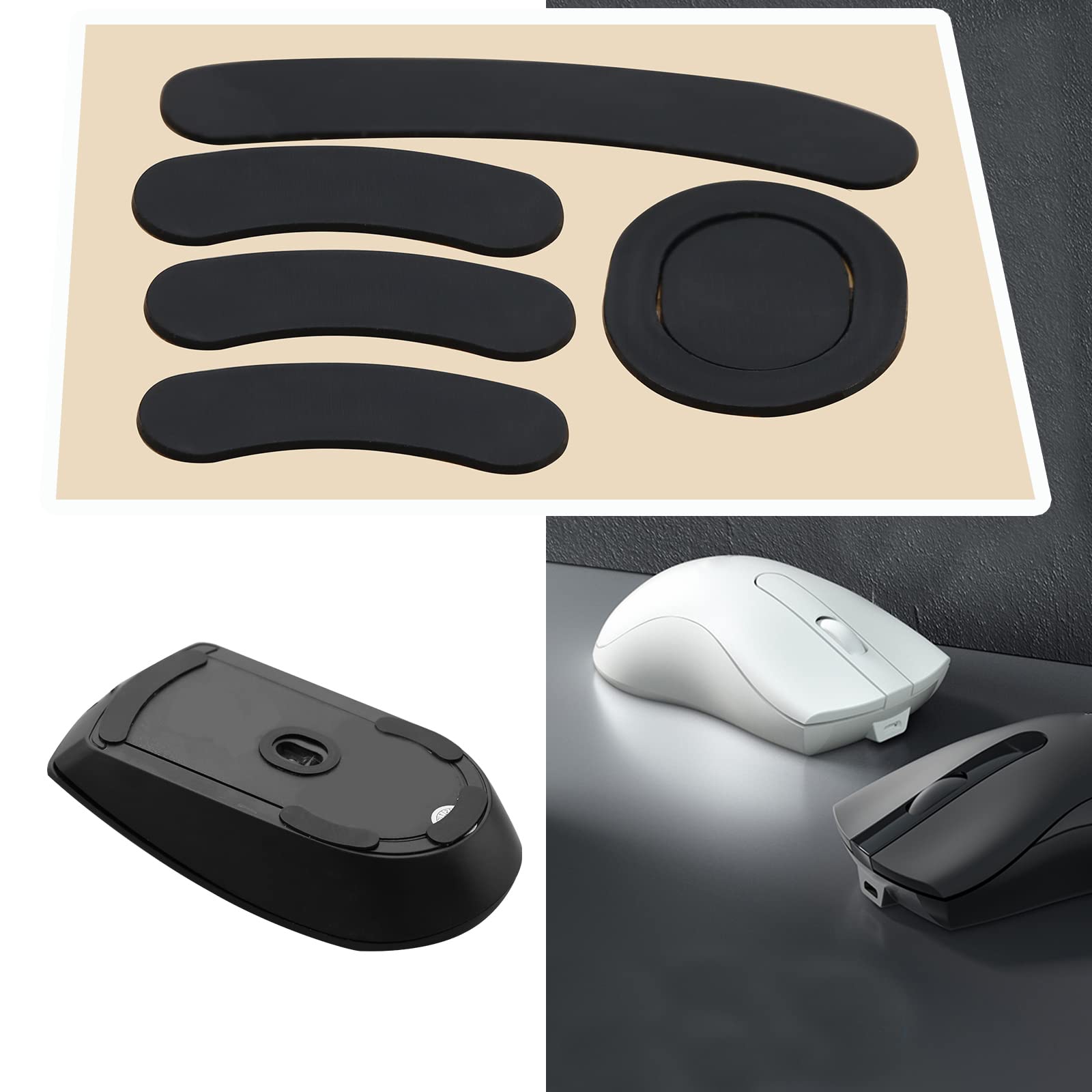 2 Sets Black 0.8mm Mouse Skates Feet for Logitech G Pro Wireless Gaming Mouse - Replacement Mouse Feet with Rounded Curved Edges - Perfect for Smooth Gliding and Enhanced Gaming Performance