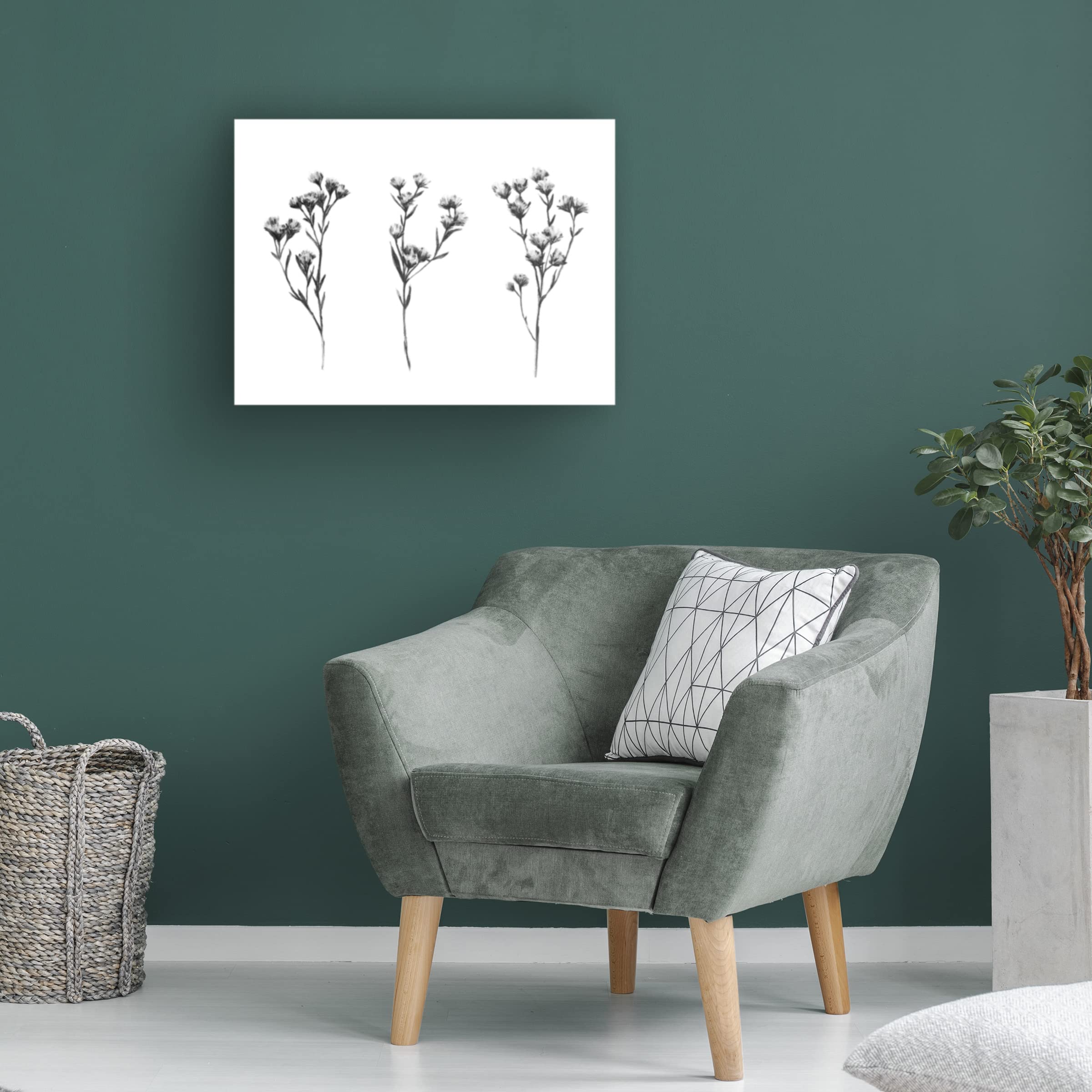 Emma Scarvey 'Wild Thistle IV' Canvas Wall Art Print - Floral Botanical Home Decor for Living Room, Bedroom & Office