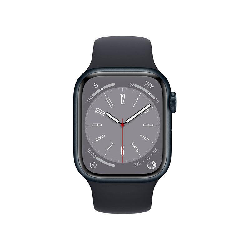 Apple Watch Series 8 (GPS) 41mm Midnight Aluminum Case with Midnight Sport Band S/M - Perfect for Fitness Tracking, Workouts & Everyday Wear