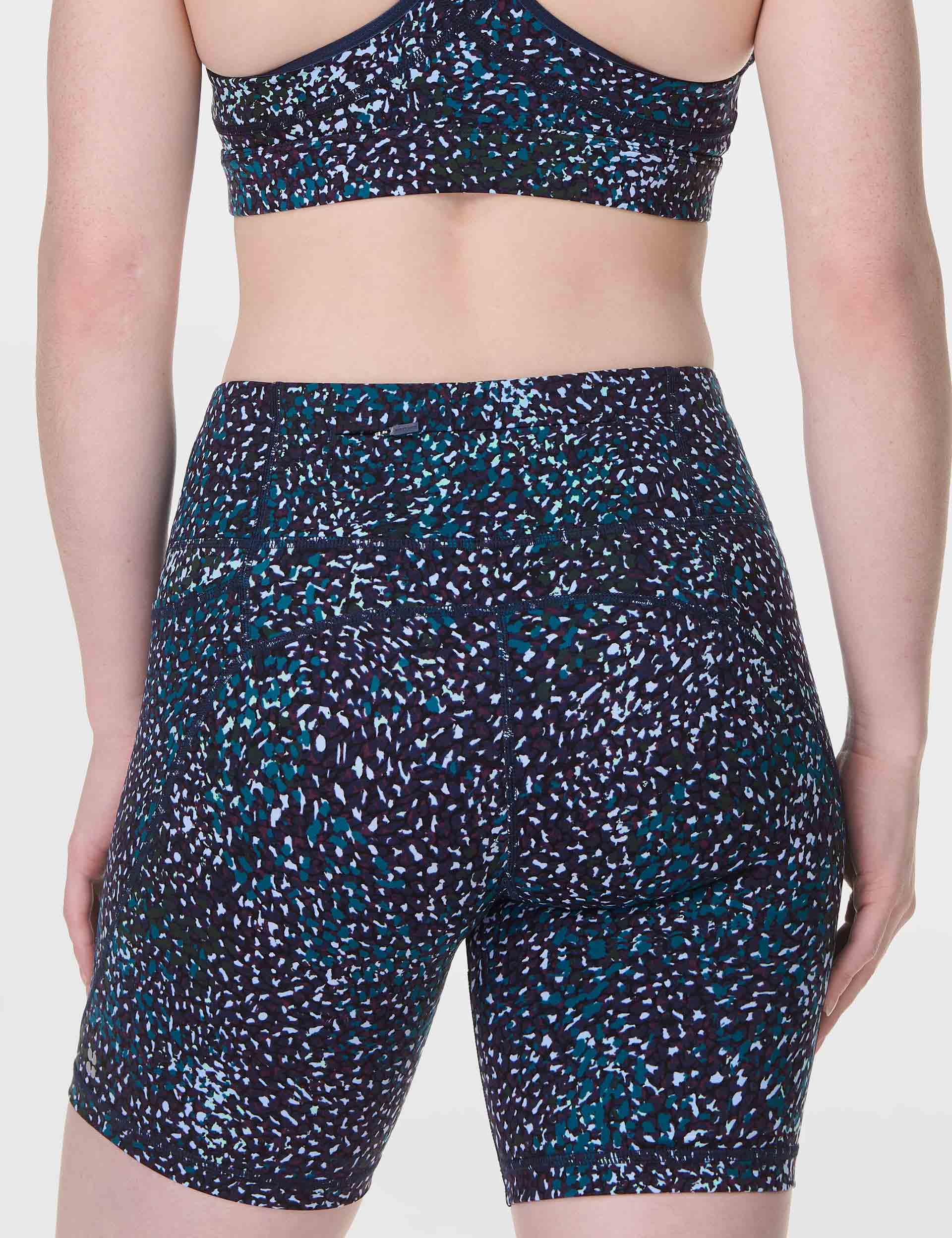 Power 6 Cycling Shorts - Blue Aurora Print | High-Performance Bike Shorts for Men & Women | Perfect for Road Cycling, Mountain Biking & Indoor Training