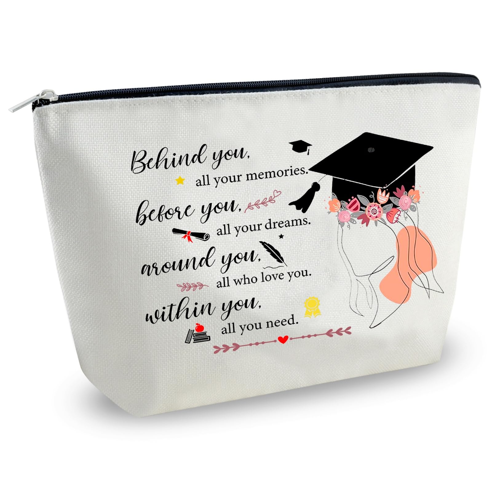 Class of 2025 Graduation Gifts for College & High School Students - Personalized Graduate Gift Bags for Women, Her Senior Nights & Master Degree - Makeup & Travel Toiletry Bag Set - Perfect for Commencement Ceremonies, Dorm Essentials & Vacation Trips