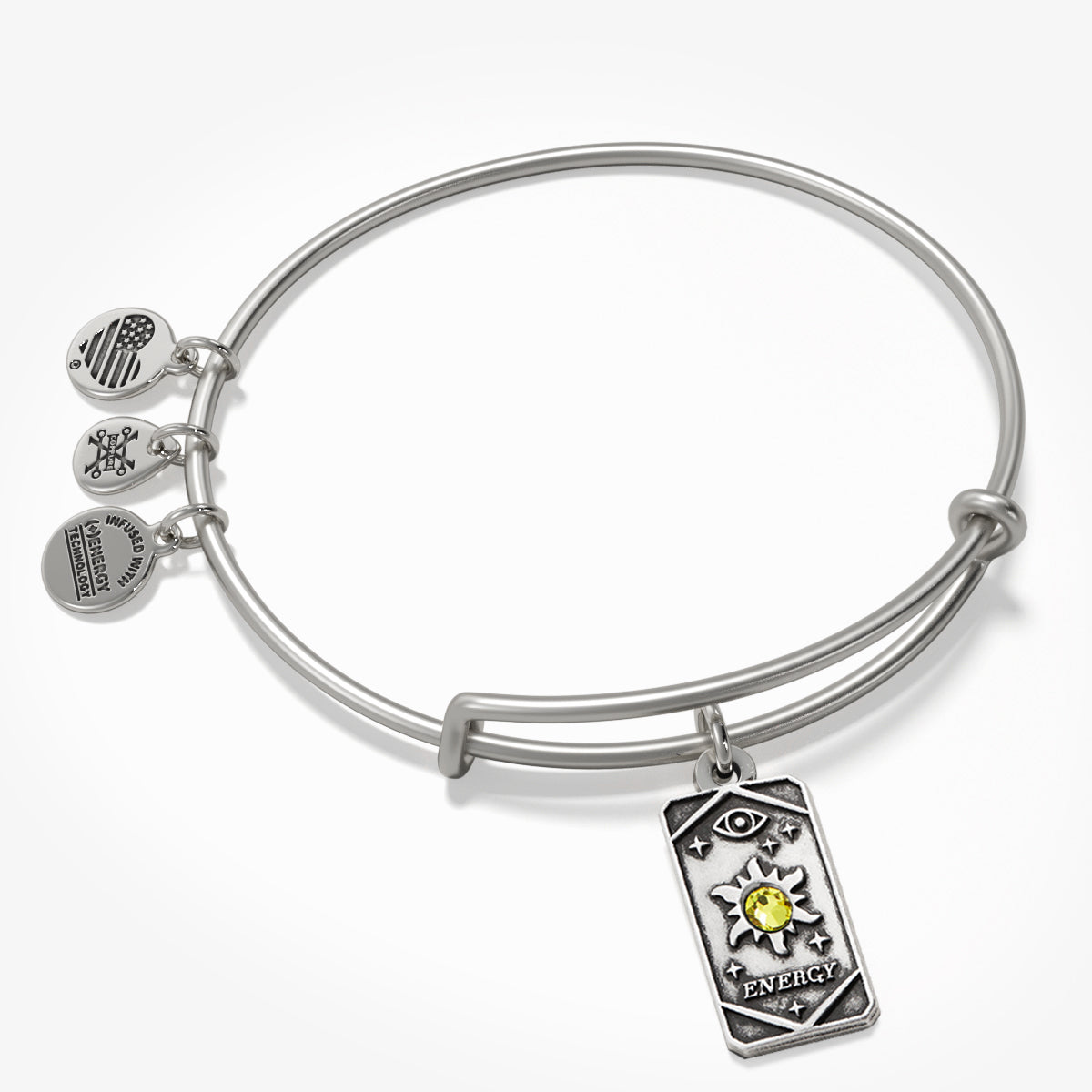 Energy Sun Oracle Charm Bangle Bracelet - Spiritual Healing Jewelry for Women - Perfect for Meditation, Yoga & Positive Energy