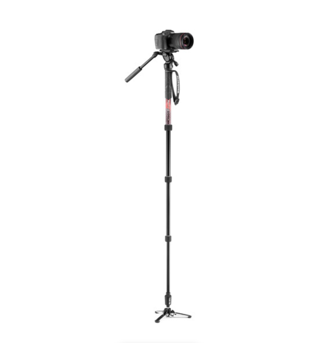 Manfrotto Element MII Video Monopod Kit - Lightweight Aluminum Camera Monopod with Fluid Head for DSLR & Mirrorless Cameras - Perfect for Travel, Vlogging & Professional Videography