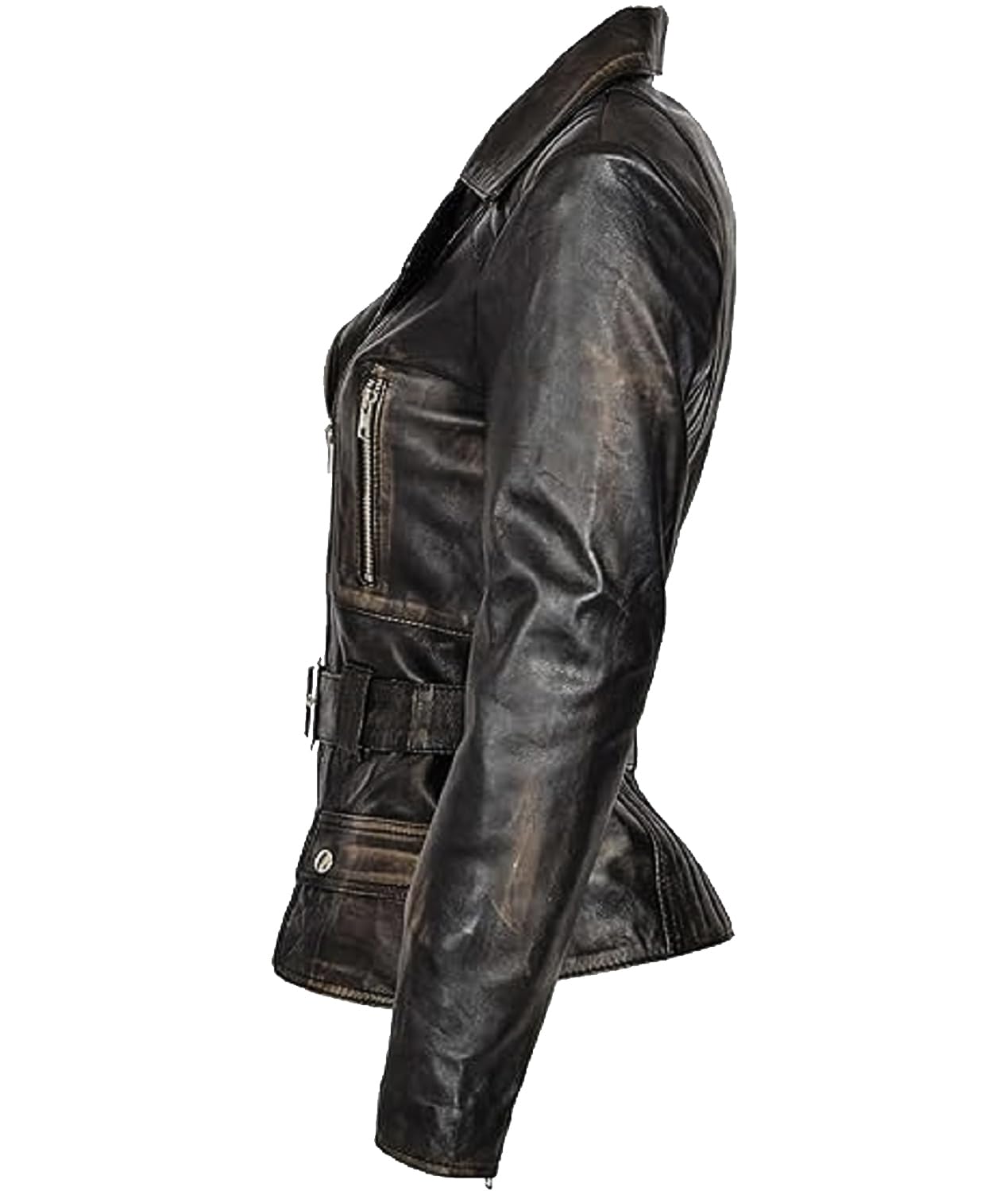 Genuine Lambskin Leather Jacket for Women - Classic Black Biker Jacket | Stylish Motorcycle Jacket for Everyday Wear & Night Out