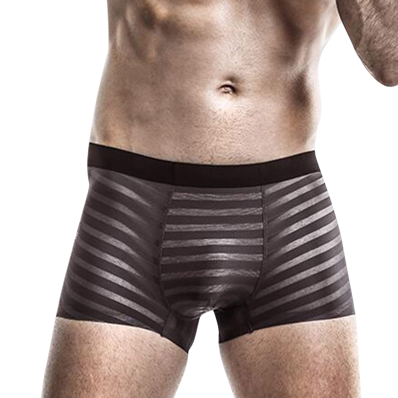 Men's 3-Pack Sexy Summer Boxer Briefs - Ultra Thin & Breathable Ice Silk Underwear with Comfortable Waistband (Large) - Perfect for Hot Weather, Daily Wear & Intimate Moments