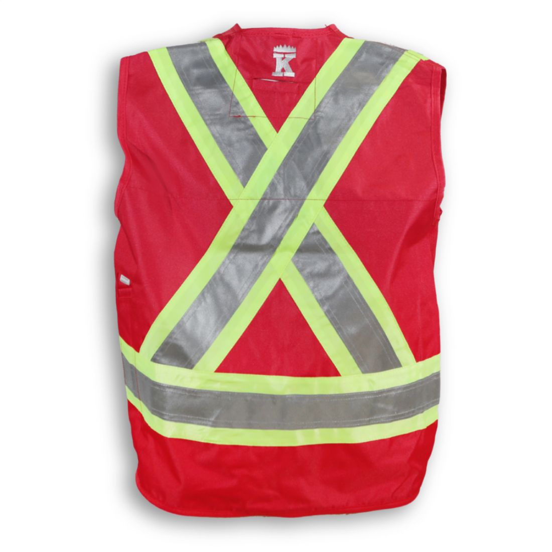 Big K Hi-Vis Surveyor's Safety Vest - Red BK402RD | High Visibility Workwear for Construction, Roadwork & Surveying