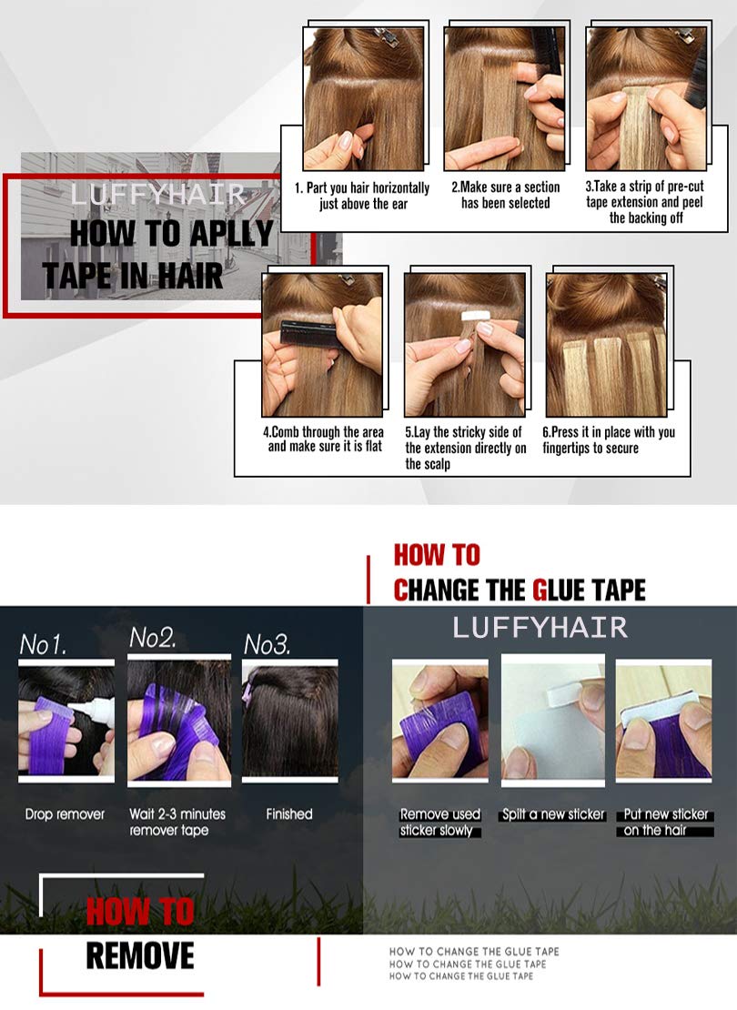40 Pieces Brazilian Human Hair Tape In Extensions - 22 Inch Loose Curly Skin Weft Adhesive Invisible Tape for Black Women (Natural Color) - Perfect for Daily Styling, Parties & Special Occasions