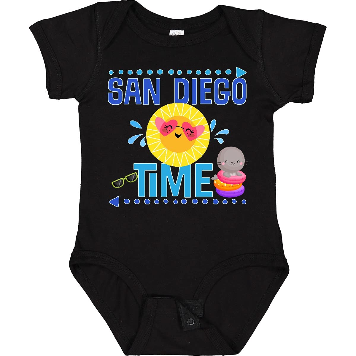 Inktastic San Diego Vacation Cute Beach Baby Bodysuit - Soft Cotton Infant Onesie for Boys & Girls - Perfect for Beach Trips, Family Vacations & Photo Shoots