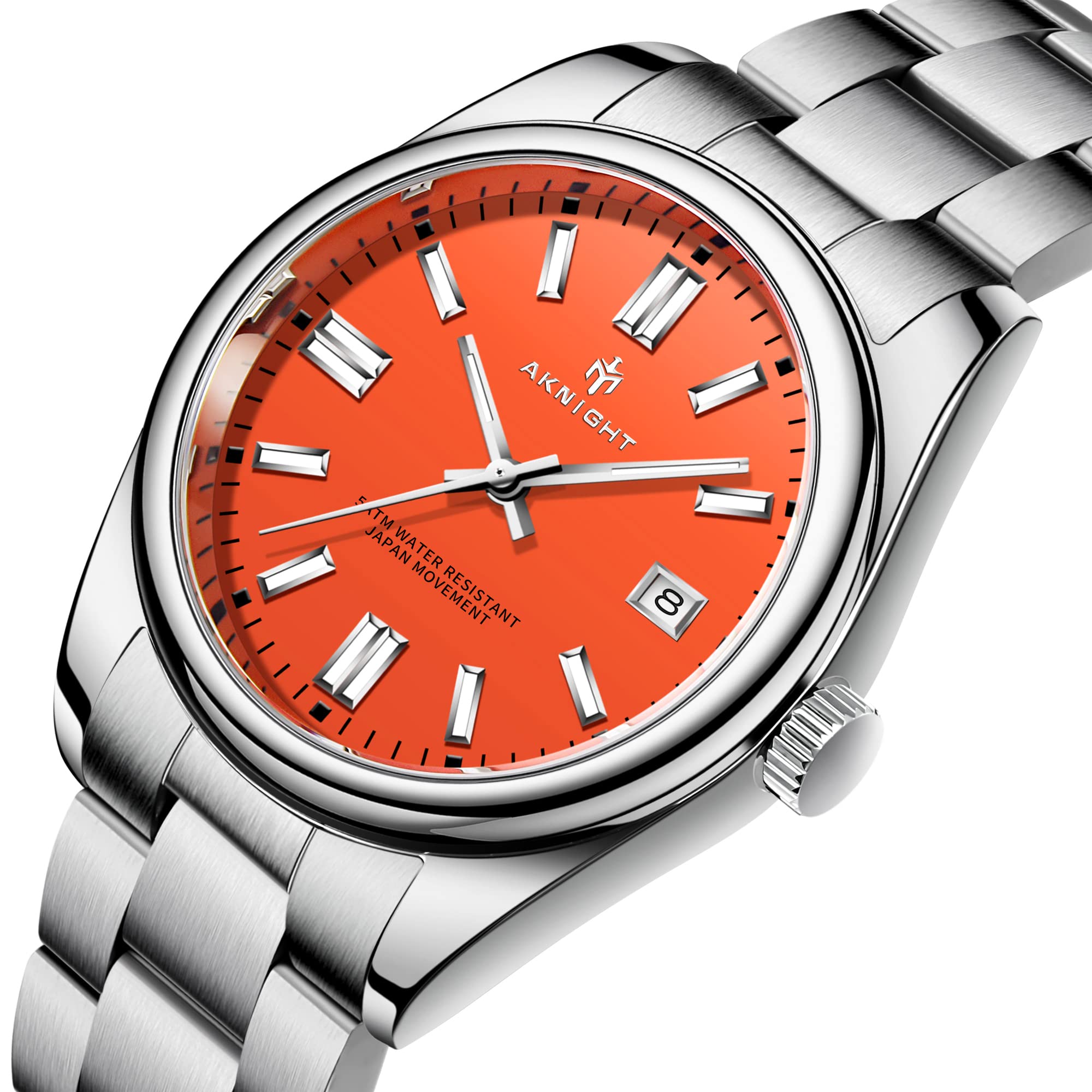 Waterproof Stainless Steel Men's Watch - Analog Chronograph Dress Watch with Luminous Hands | Fashionable & Easy to Read | Perfect Gift for Him | Ideal for Business, Formal Events & Everyday Wear