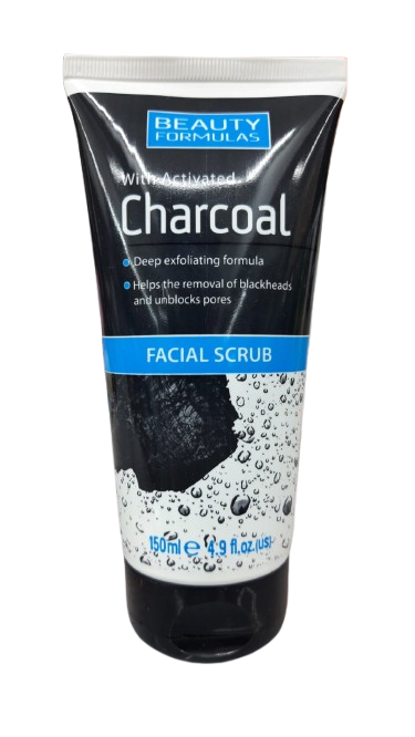 Activated Charcoal Facial Scrub for Deep Cleansing & Exfoliation - Detoxifying Blackhead Remover for Oily & Acne-Prone Skin - Perfect for Daily Skincare Routine & Spa Night