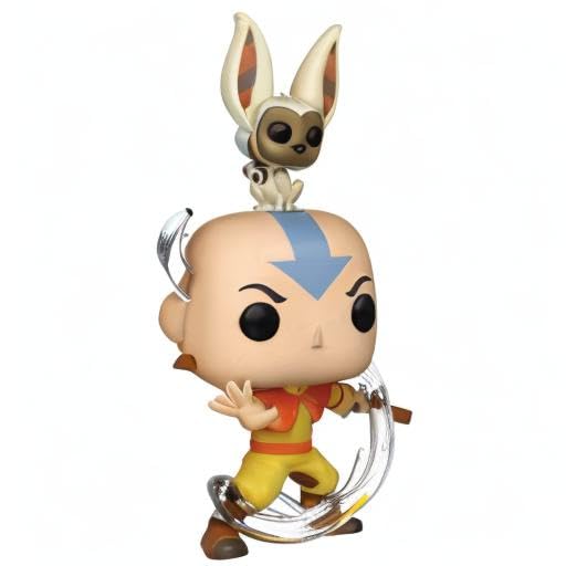 Funko Pop! Vinyl Figure: Avatar The Last Airbender - Aang with Momo (3.75 Inch Collectible) with Free Pop Protector Case | Perfect for Display, Gifts & Anime Collections