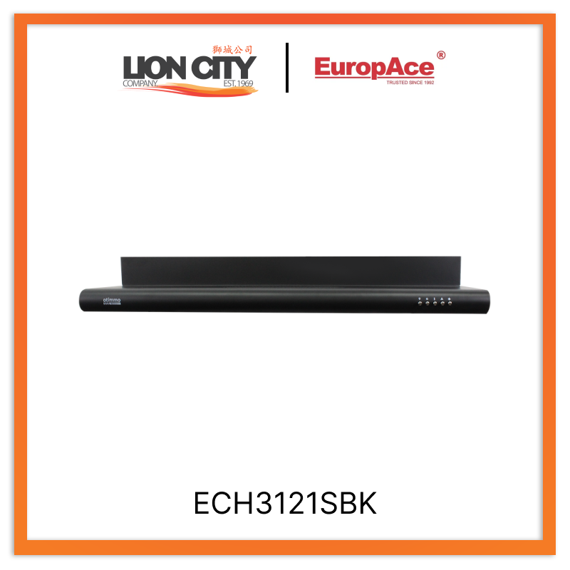 Europace ECH3121SBK 90cm Slim Range Hood with Dual Motor - Powerful Kitchen Ventilation for Smoke & Odor Removal - Perfect for Modern Homes & Apartments