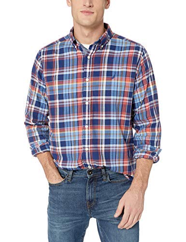 Nautica Men's Smart Plaid Classic Fit Button Down Shirt | Casual & Business Dress Shirt for Men | Perfect for Office, Date Night & Formal Occasions