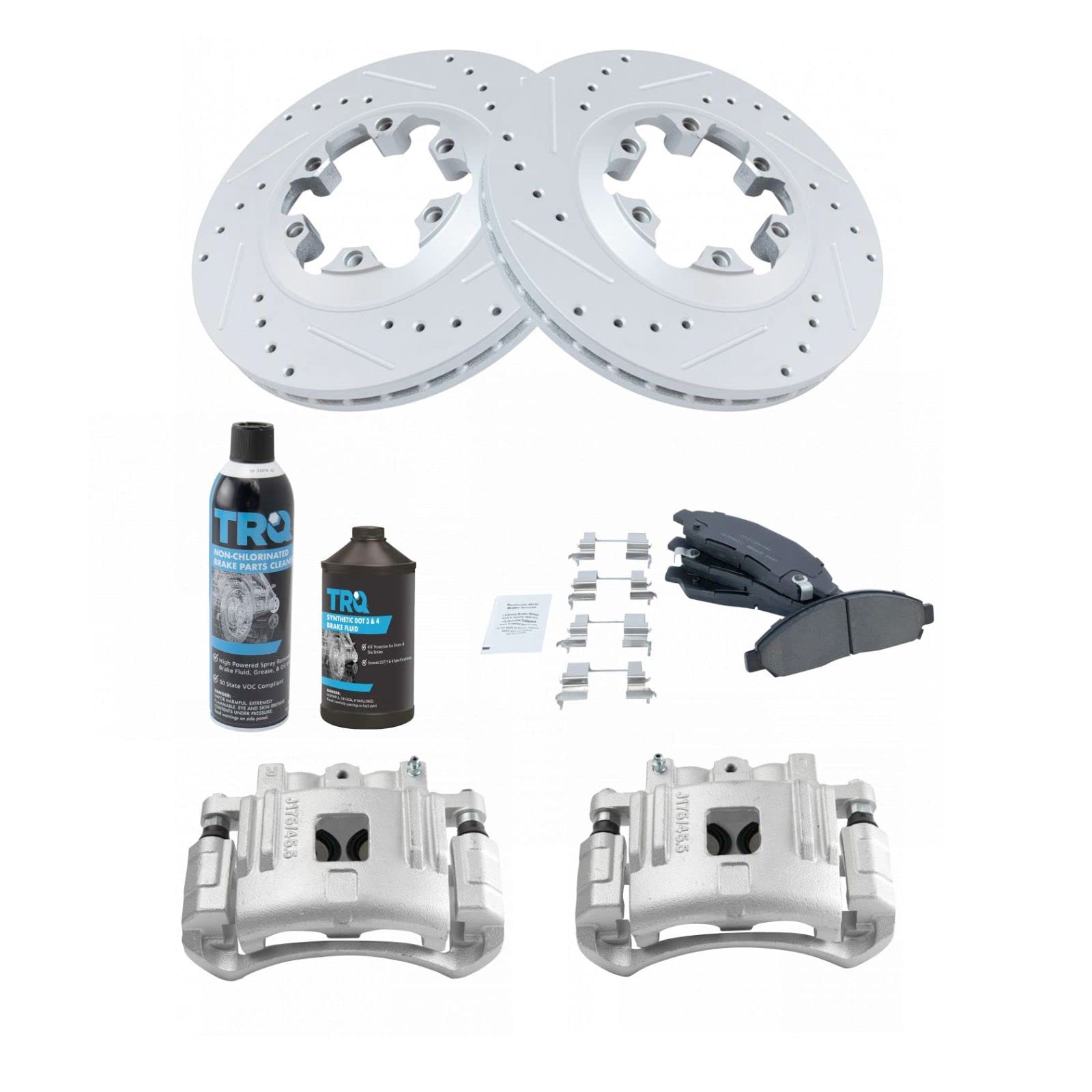 High-Performance Front Ceramic Brake Pads & Rotors Kit - Compatible with Chevrolet, GMC, Isuzu Vehicles | Smooth Stopping Power for City Driving & Highway Commutes