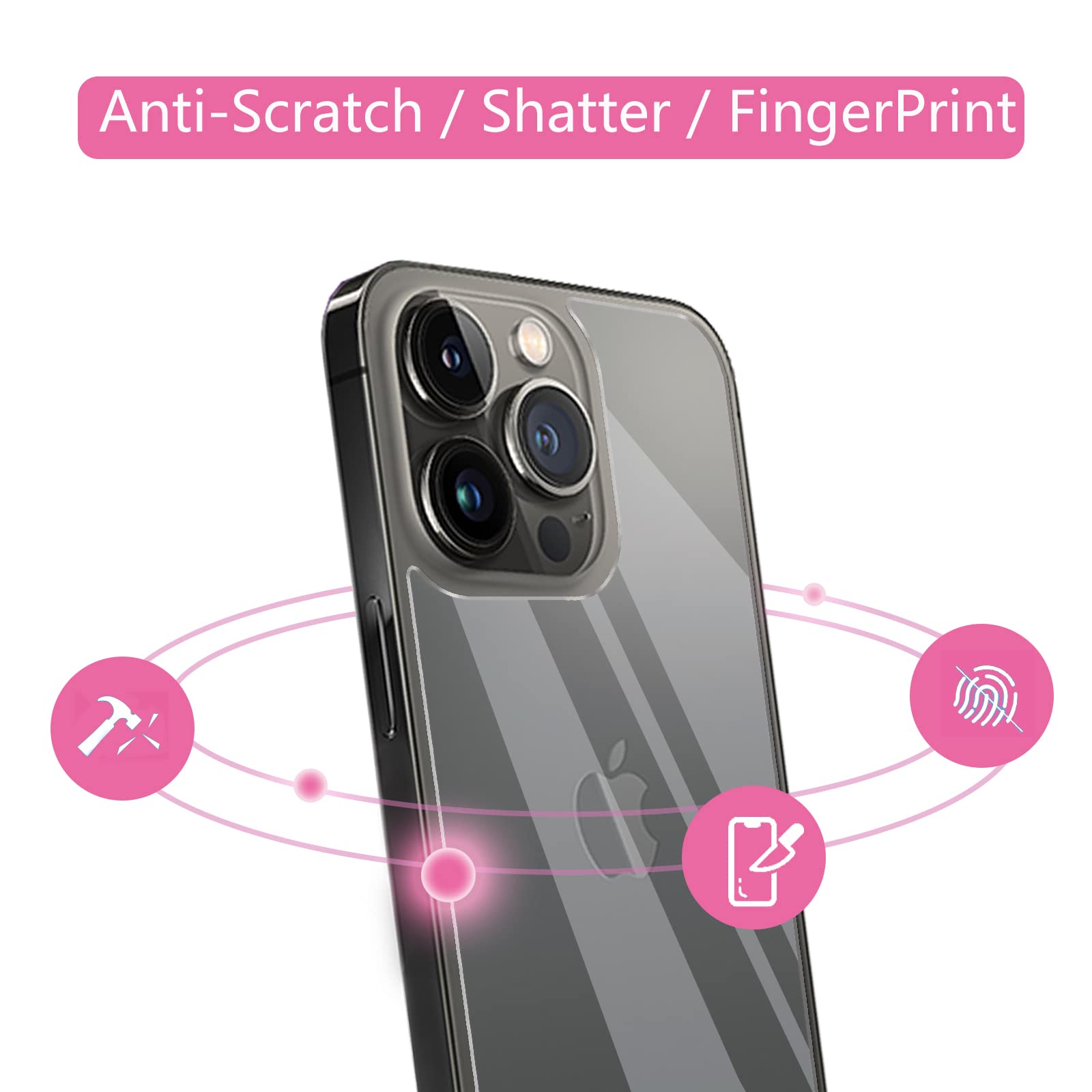 Premium Tempered Glass Screen Protector for iPhone 13 Pro Max (6.7 Inch) - 2 Pack with Case-Friendly Back Protectors | HD Clear, Anti-Scratch, Bubble-Free | Perfect for Work, Travel & Everyday Protection