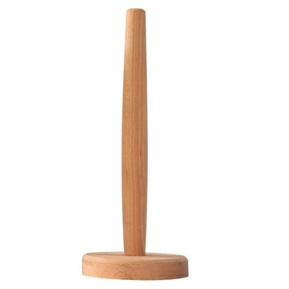 Bamboo Toilet Paper Holder - Wall Mounted Bathroom Tissue Roll Stand with Suction Cup, Kitchen Towel Hook & Organizer for Home, Office, RV | Space Saving & Stylish Storage Solution