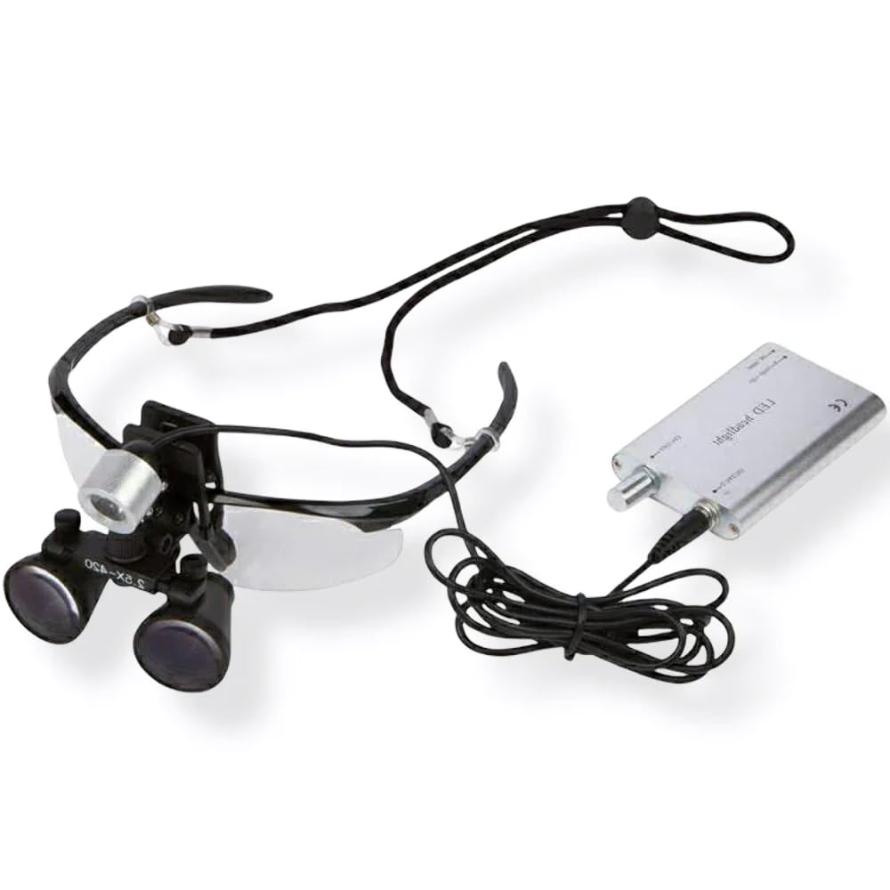Dental Loupes with LED Light - Professional Magnifying Glasses for Dentists & Hygienists - Perfect for Precision Work, Surgery & Dental Procedures